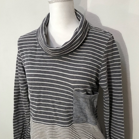 Anthropologie Saturday Sunday Striped Sweater Sweatshirt Drawstring Medium - Picture 3 of 9